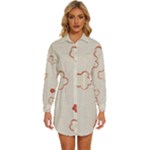 Floral Pattern Womens Long Sleeve Shirt Dress