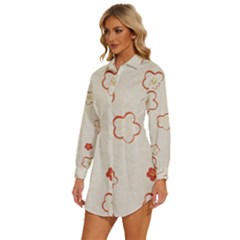 Womens Long Sleeve Shirt Dress 