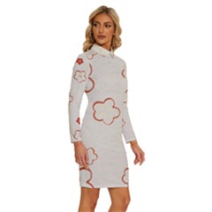 Long Sleeve Shirt Collar Bodycon Dress 