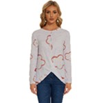 Floral Pattern Long Sleeve Crew Neck Pullover Top