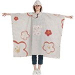 Floral Pattern Women s Hooded Rain Ponchos