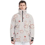 Floral Pattern Men s Pullover Zip Ski and Snowboard Waterproof Breathable Jacket