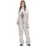 Floral Pattern Women s Front Zip Ski And Snowboard Bib Pants