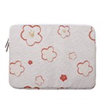 Floral Pattern 14  Vertical Laptop Sleeve Case With Pocket