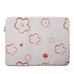 Floral Pattern 15  Vertical Laptop Sleeve Case With Pocket