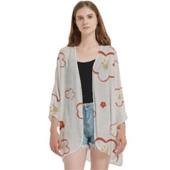 Open Front 3/4 Sleeve Batwing Chiffon Cardigan Kimono 