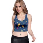 Cute Korean Pattern Racer Back Crop Top