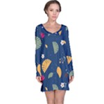 Cute Korean Pattern Long Sleeve Nightdress