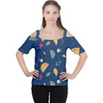 Cute Korean Pattern Cutout Shoulder T-Shirt