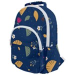 Cute Korean Pattern Rounded Multi Pocket Backpack