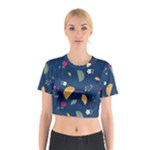 Cute Korean Pattern Cotton Crop Top