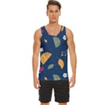 Cute Korean Pattern Men s Wide Collar Tank Top