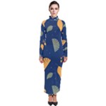 Cute Korean Pattern Turtleneck Maxi Dress