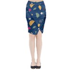 Cute Korean Pattern Midi Wrap Pencil Skirt