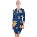 Cute Korean Pattern Quarter Sleeve Hood Bodycon Dress