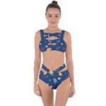 Cute Korean Pattern Bandaged Up Bikini Set 