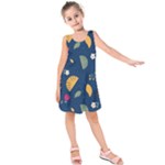 Cute Korean Pattern Kids  Sleeveless Dress