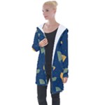 Cute Korean Pattern Longline Hooded Cardigan