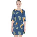 Cute Korean Pattern Quarter Sleeve Pocket Dress