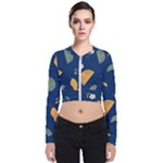 Cute Korean Pattern Long Sleeve Zip Up Bomber Jacket