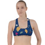 Cute Korean Pattern Criss Cross Racerback Sports Bra