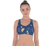 Cute Korean Pattern Cross String Back Sports Bra