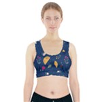 Cute Korean Pattern Sports Bra With Pocket