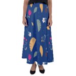 Cute Korean Pattern Flared Maxi Skirt