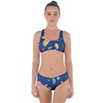 Cute Korean Pattern Criss Cross Bikini Set