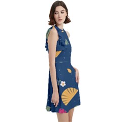 Cocktail Party Halter Sleeveless Dress With Pockets 