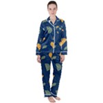 Cute Korean Pattern Women s Long Sleeve Satin Pajamas Set