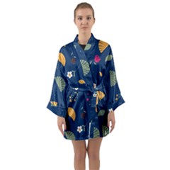 Long Sleeve Satin Kimono 