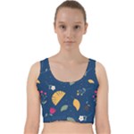 Cute Korean Pattern Velvet Racer Back Crop Top