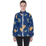 Cute Korean Pattern Women s High Neck Windbreaker