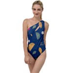 Cute Korean Pattern To One Side Swimsuit