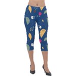 Cute Korean Pattern Lightweight Velour Capri Leggings 