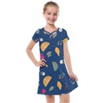 Cute Korean Pattern Kids  Cross Web Dress