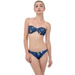 Cute Korean Pattern Classic Bandeau Bikini Set