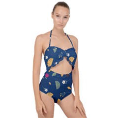 Scallop Top Cut Out Swimsuit 