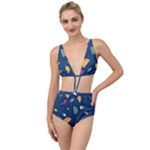 Cute Korean Pattern Tied Up Two Piece Swimsuit