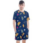 Cute Korean Pattern Men s Mesh T-Shirt and Shorts Set