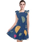 Cute Korean Pattern Tie Up Tunic Dress