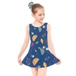 Cute Korean Pattern Kids  Skater Dress Swimsuit