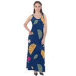 Cute Korean Pattern Sleeveless Velour Maxi Dress