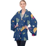 Cute Korean Pattern Long Sleeve Velvet Kimono 