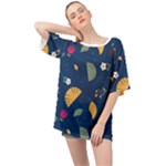 Cute Korean Pattern Oversized Chiffon Top