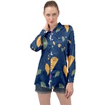 Cute Korean Pattern Long Sleeve Satin Shirt