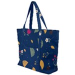 Cute Korean Pattern Zip Up Canvas Bag