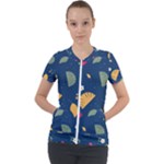 Cute Korean Pattern Short Sleeve Zip Up Jacket