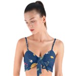 Cute Korean Pattern Woven Tie Front Bralet